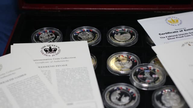 Falkland Islands silver proof 50p coins, struck in .925 silver