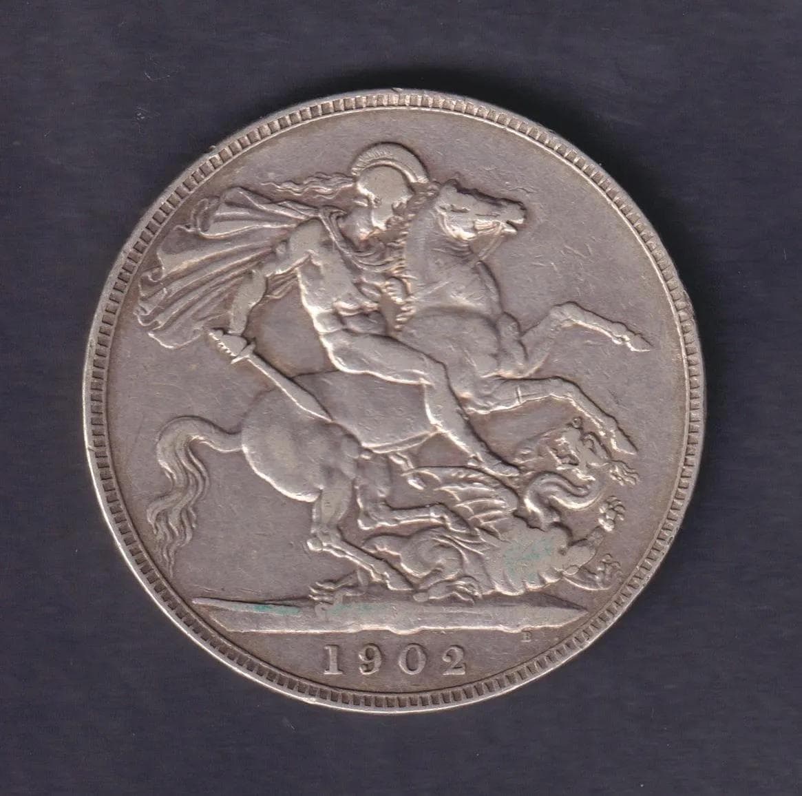 UK King Edward VII 1902 Silver Crown F+