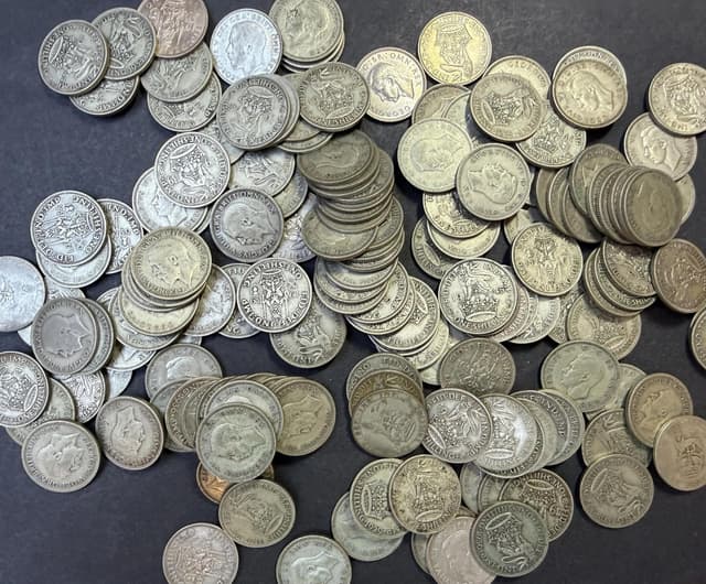 Collection 880g UK Pre 1947 Silver Shillings 158 Coins 1920 1946 Circulated